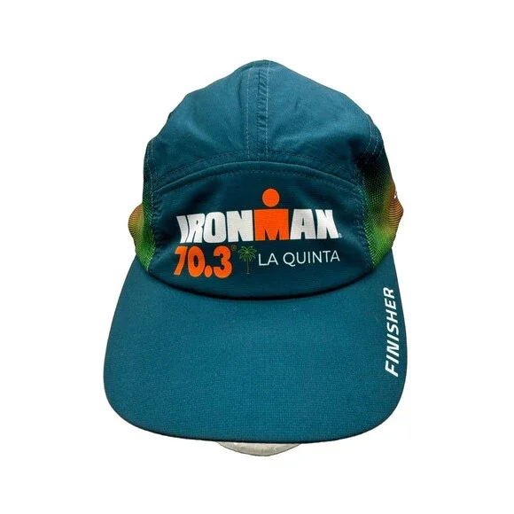 BOCO Gear Ironman 70.3 La Quinta Finisher Running Hat Teal Mesh Triathlon Cap