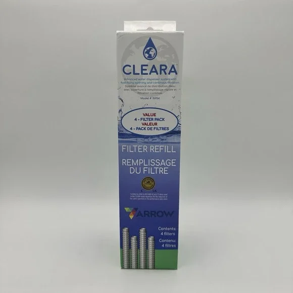 Arrow Cleara Water Filter Refill 4 Pack Replacement Filters BPA Free USA Made