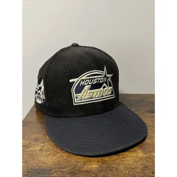 VTG Y2K HOUSTON ASTROS New Era 59FIFTY Corduroy 35th Anniversary Hat Sz 7 3/8‎