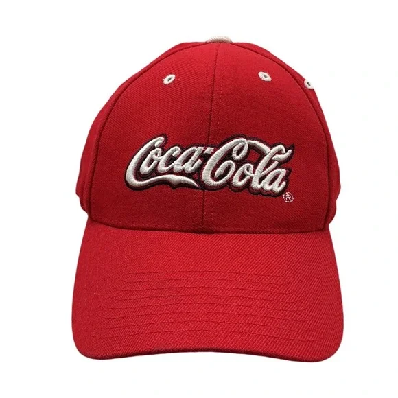 Coca-Cola Atlanta‎ Red Baseball Cap Hat Embroidered Logo Wool Blend Size S