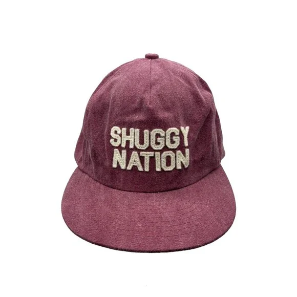 Weld Manufacturing Shuggy Nation Hat Washed Burgundy Cotton Dad Cap Strapback