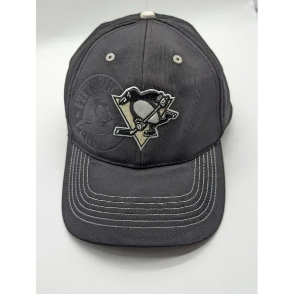 Pittsburgh Penguins Hat Cap‎ One Size NHL Hockey Embroidered Black Adjustable