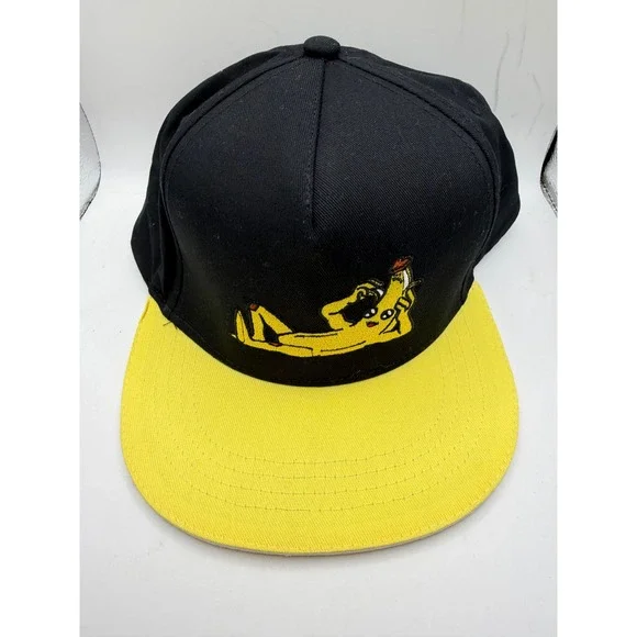 Fortnite‎ Peely Snapback Hat Mens Black Yellow Flat Brim Cap Epic Games RN14750