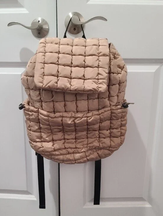 Quilted Puffy Puffer Backpack