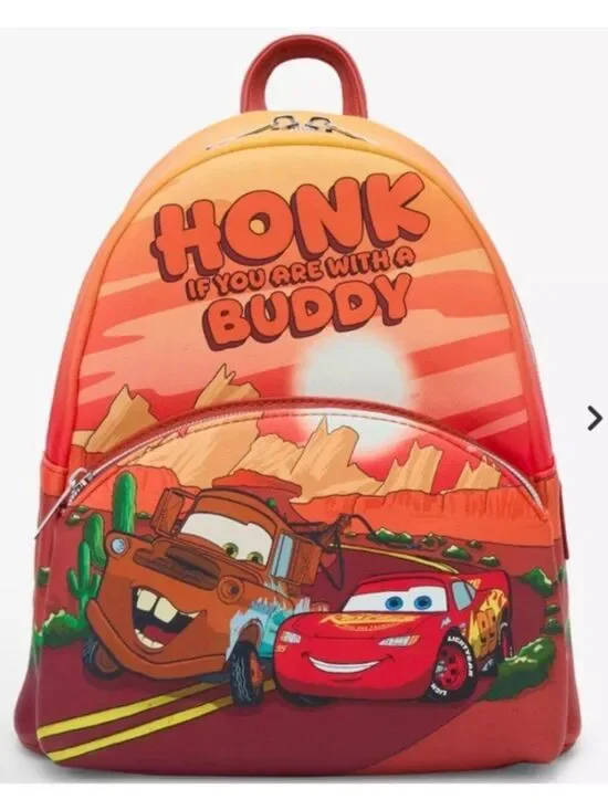 Disney Cars Lightning McQueen Mater Loungefly Mini Backpack Radiator Spring  NWT
