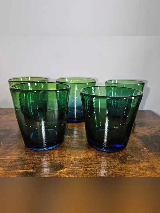 Set Of 5 Handblown Tumblers