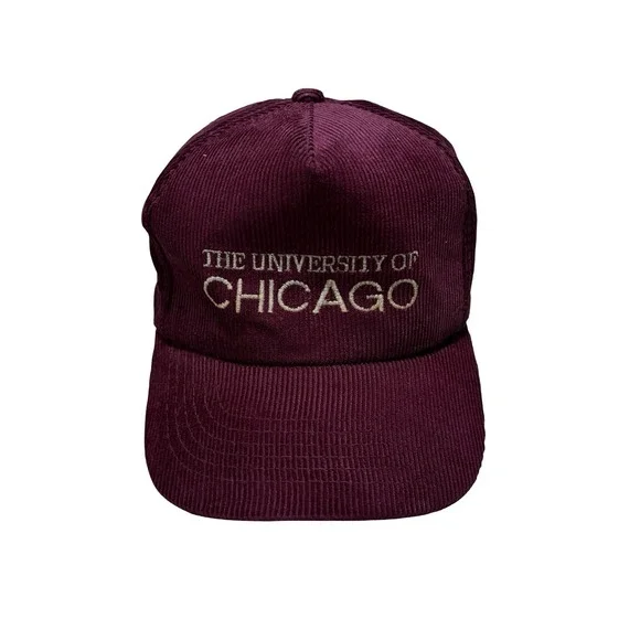 Vintage University Of Chicago Corduroy  Embroidered Baseball Hat Snap Back