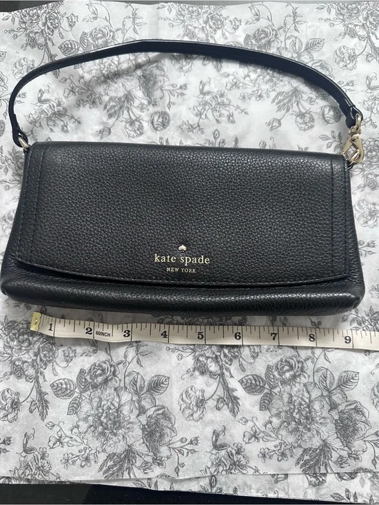 Kate Spade Black Pebbled Leather Clutch Shoulder Bag