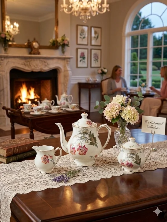 Antiques Charles Field Limoges Tea Set- 