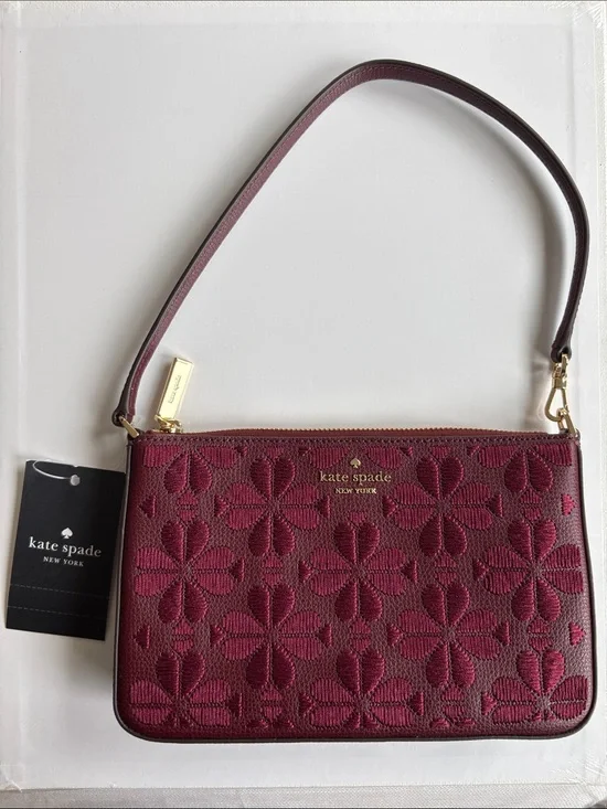 kate spade flower embroidered convertible wristlet - dark marlo