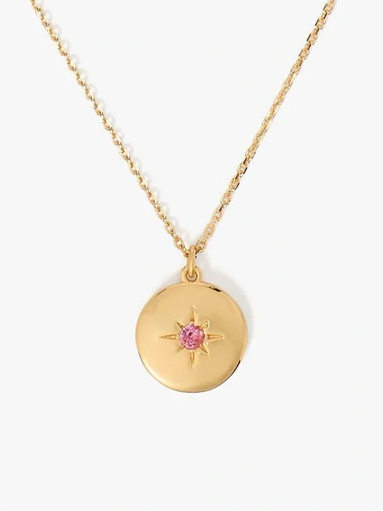 NWT $68 kate spade The Color Spark Collection Pink Peace Medallion Necklace