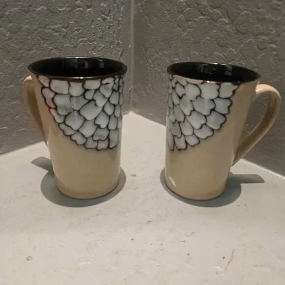 Set of 2 Ceramic Tabletops Gallery Zinnia Stoneware Mugs