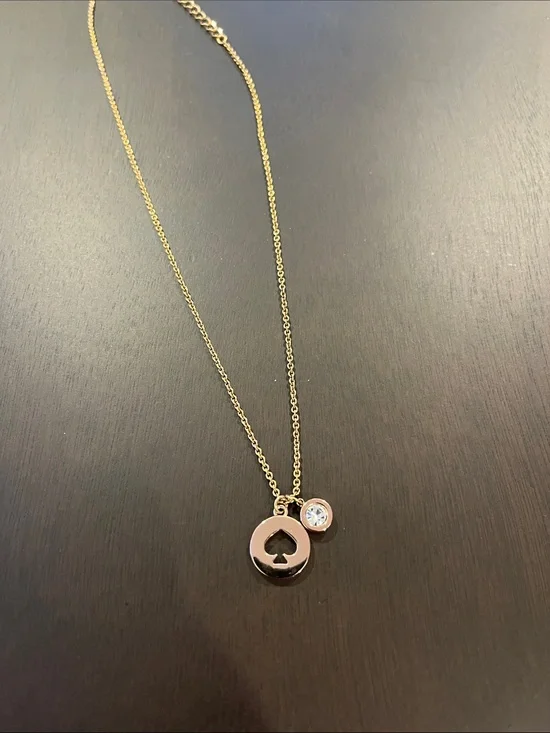 Rose Gold Kate Spade Pendant Necklace with Crystal Accent