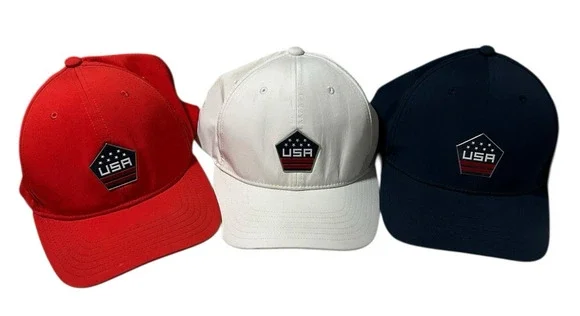 CALLAWAY-Patriotic -Team USA- PGA LOT of (3) Hats Red, White, & Blue Snapbacks