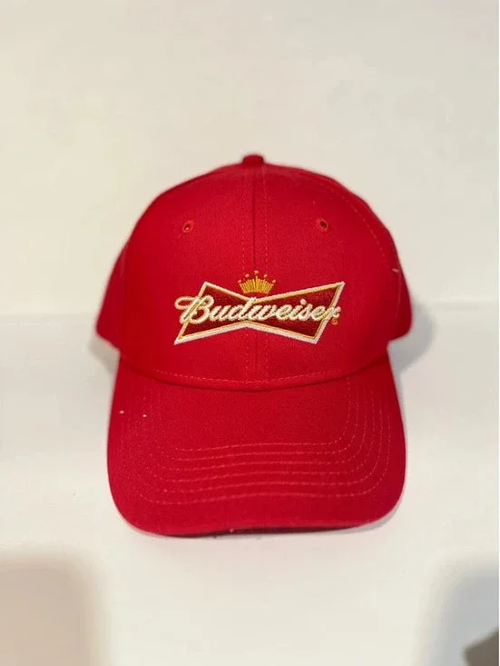 Budweiser Embroidered Classic Logo Red Snapback Hat/Cap Adjustable Fit