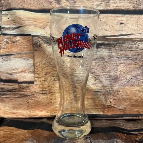 Planet Hollywood San Antonio Pilsner Glass Clear Restaurant Memorabilia