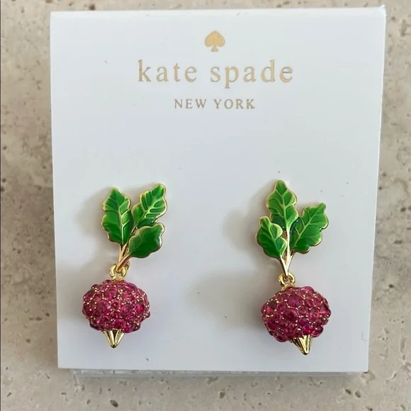 Kate Spade Green and Pink Stud Earrings