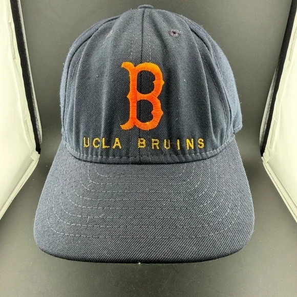 VTG California Headwear UCLA Bruins Cap Mens Navy Blue Embroidered Fitted Hat