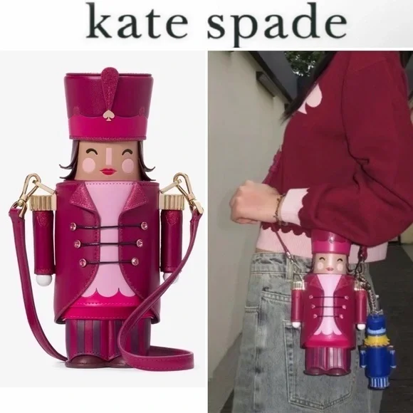 Kate Spade Oh What Fun 3D Nutcracker Crossbody Bag Novelty Christmas Fuchsia NWT