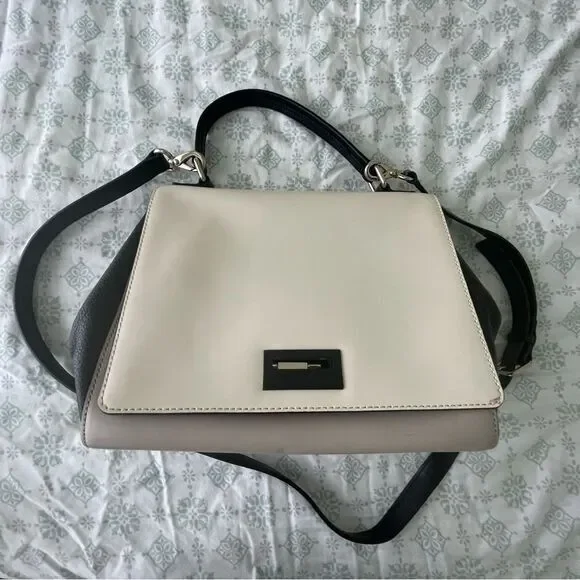 Kate Spade Purse - Totebag - Cream & Black - Y2k Shoulder Purse - Crossbody Bag