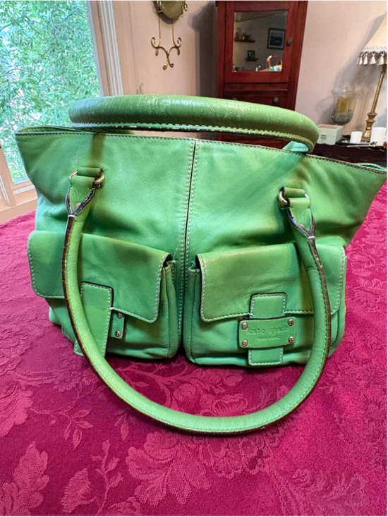 Kate Spade Green Leather Tote Bag