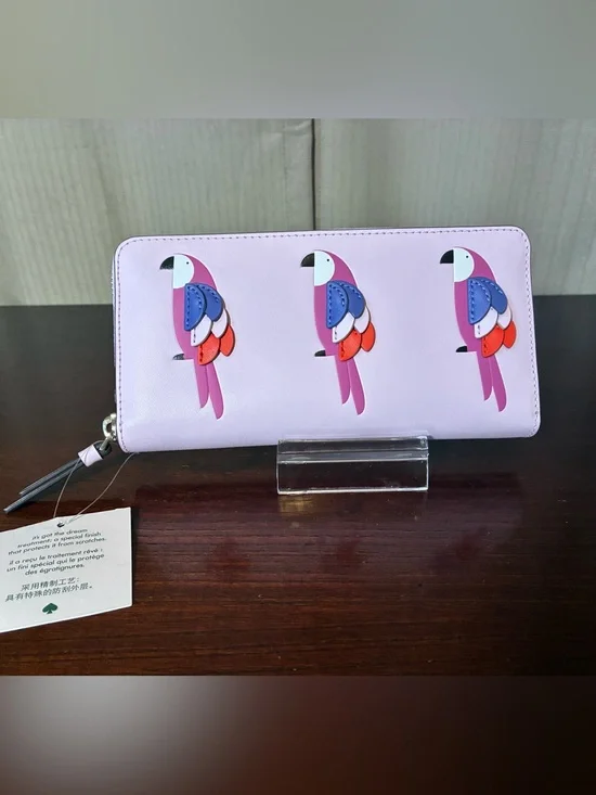 Kate Spade Pippa Flock Party Leather Zip Wallet