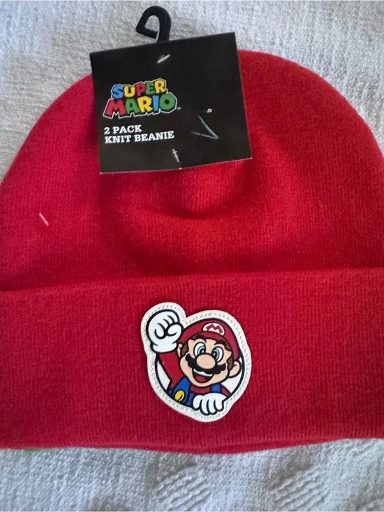 NWT-Adult Super Mario Bros. Nintendo Peek-A-Boo Beanie - One Size Fits Most 2 K1