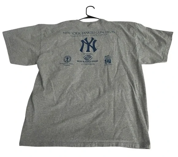 New York Yankees Luncheon 2009 Heather Gray T-Shirt Men Size Xl Gildan Very Rare