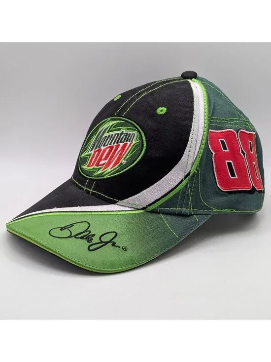 Vintage Dale Earnhardt Jr. #88 Nascar Racing Hat Strap Back Mountain Dew AMP