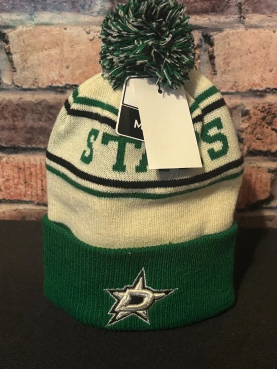 Dallas Stars Men's Cuffed Knit Pom Beanie Hat