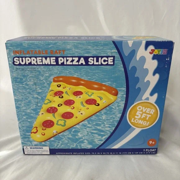 JOYIN Supreme Pizza Slice‎ Pool Lake Inflatable Float Raft 5+ Feet Long NEW