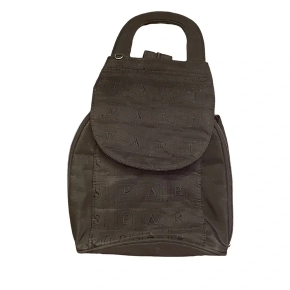 Spar Backpack/purse,‎ black, footed bottom