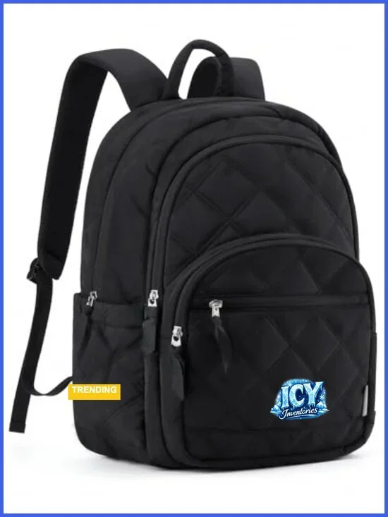 Quilted Laptop Backpack, Water-Resistant 15.6 Inch Computer Bookbag, Travel