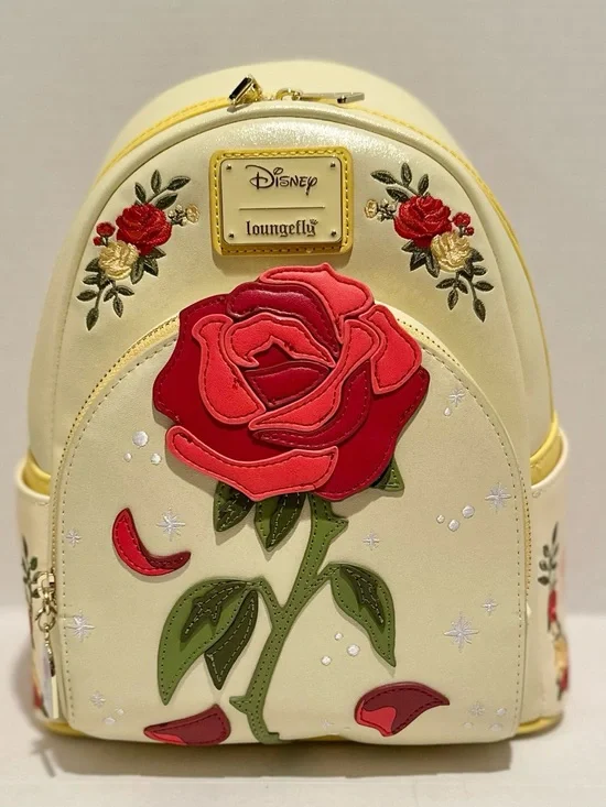 Loungefly Disney NWT Beauty & The Beast Enchanted Rose Shimmer Mini Backpack