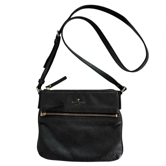 Kate Spade Small Black Crossbody Pebbled Leather
