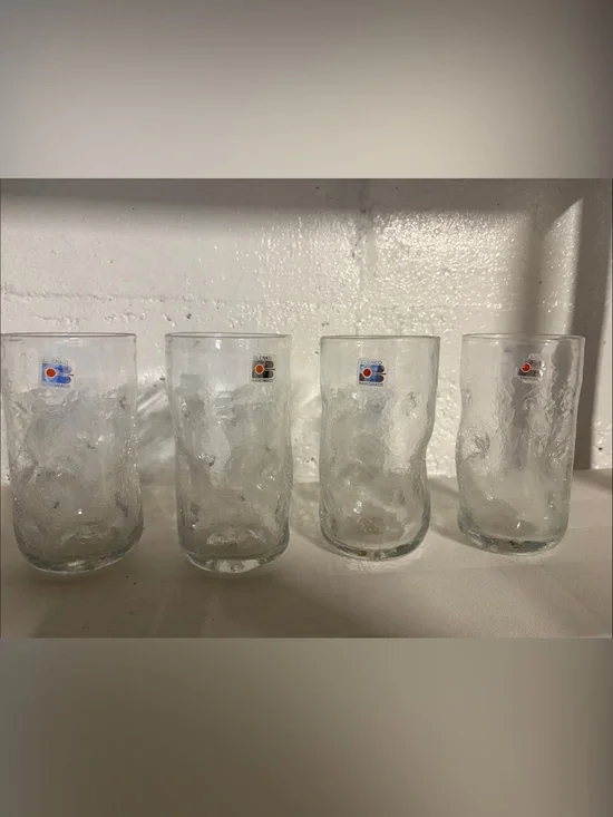 Blenko Clear Glass Tumbler Set (4)