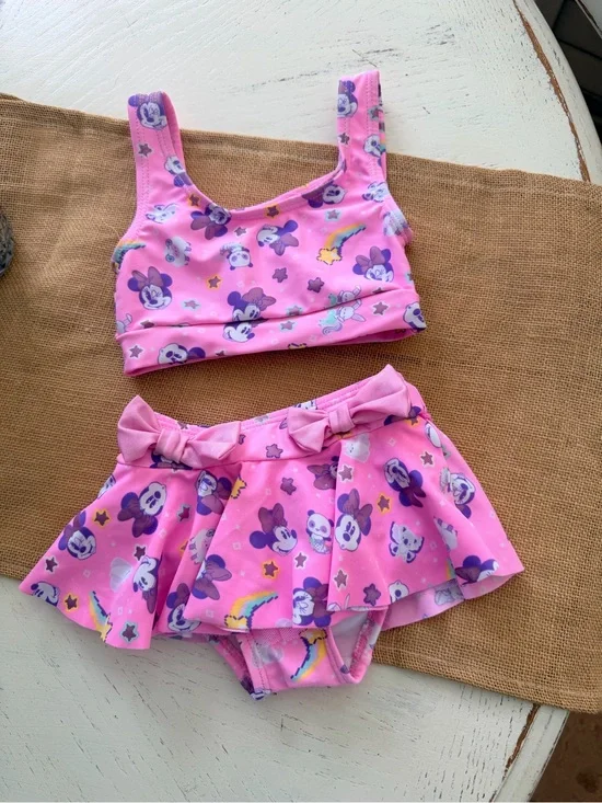 Disney Pink Minnie Mouse Bikini Set with Purple Accents