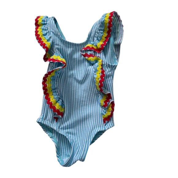 Swimsuit Infant 3 Monts Striped Ruffle Adevnturewear 360