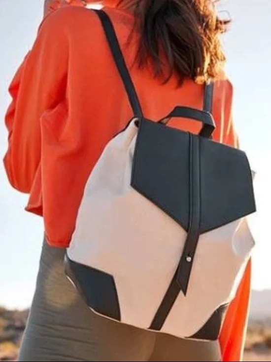 Deux Lux Demi Two-Tone Cream and Black Mini Backpack