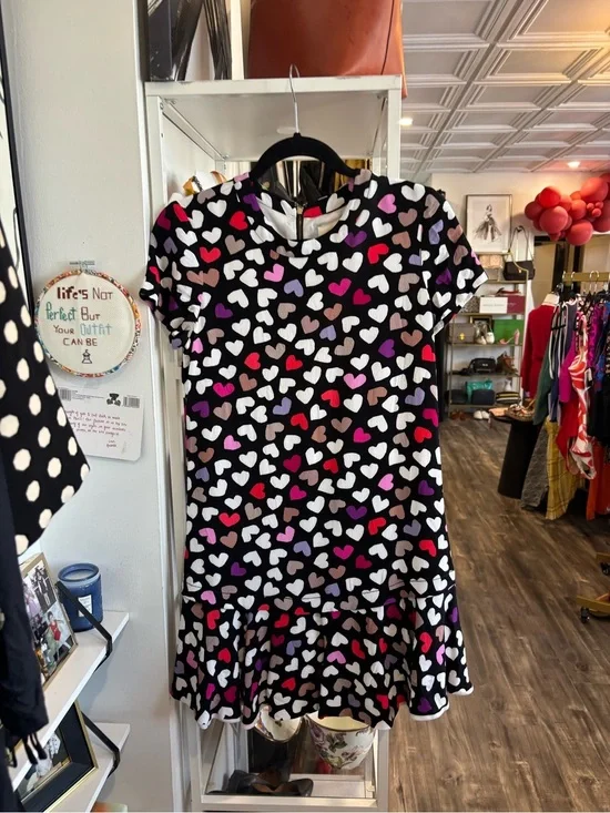 kate spade Black Dress with Multicolor Heart Print