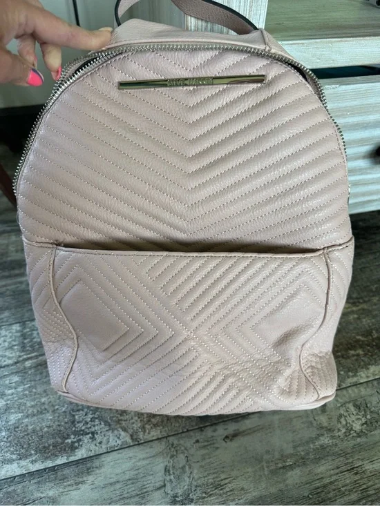 Steve Madden pink quilted faux leather backpack