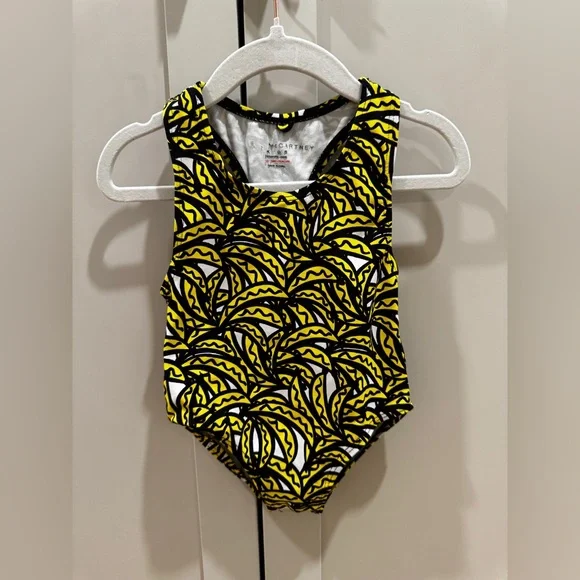 Stella McCartney Kids Yellow & Black Patterned One-Piece Swimsuit