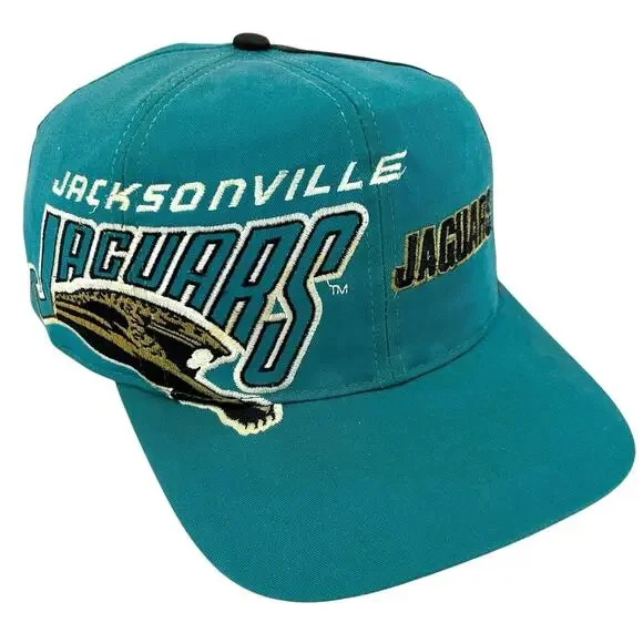 90s Jacksonville Jaguars Banned Logo Eastport Tri Panel Wrap Around SnapBack hat