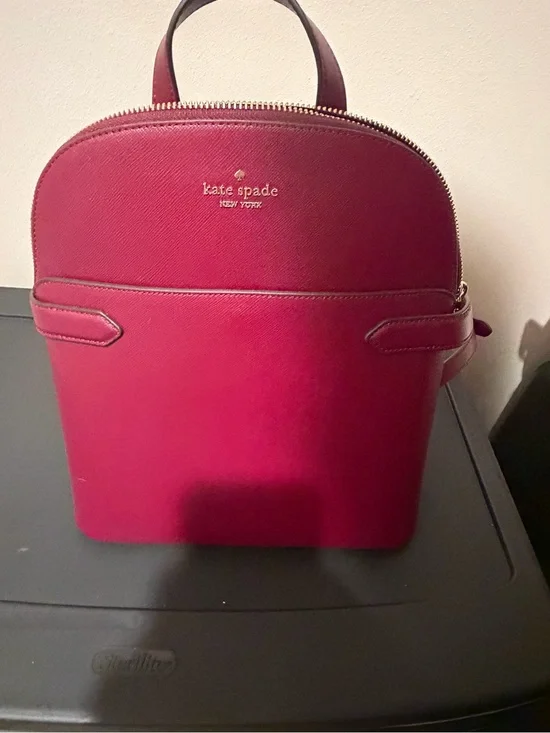 kate spade Fuchsia Saffiano Leather Mini Backpack with Gold Hardware