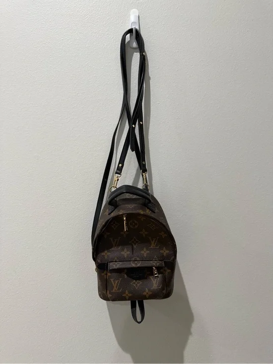Brown Mini Backpack with Black Straps