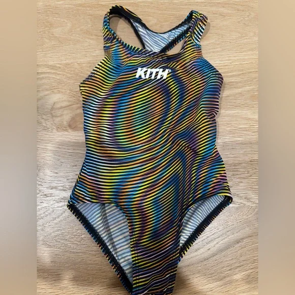 Kith Multicolor Ripple Stripe Kids One-Piece Swimsuit 2T