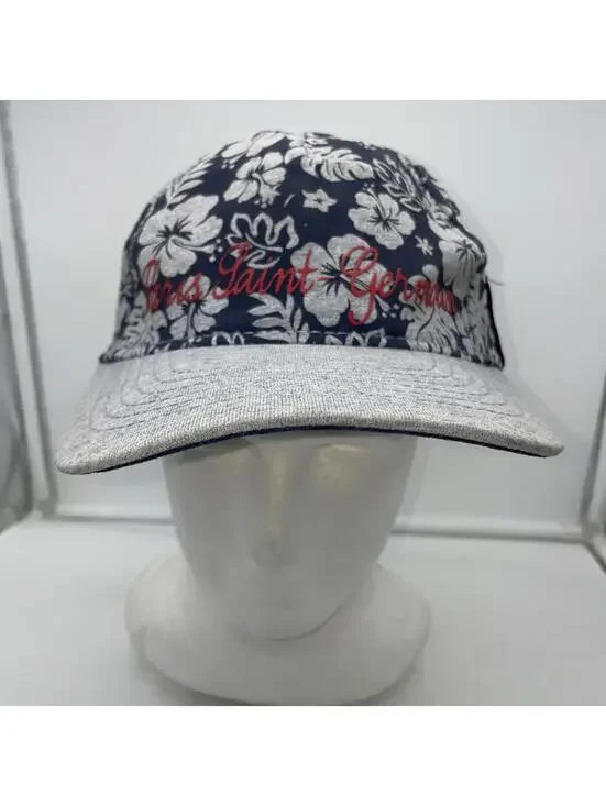 PSG Paris Saint Germain Adjustable 6-Panel Floral Hat Blue/Gray (57 Cm)