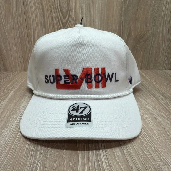 Super Bowl LVIII (57) Las Vegas '47 Brand Hitch Snapback NFL Hat Cap White NEW