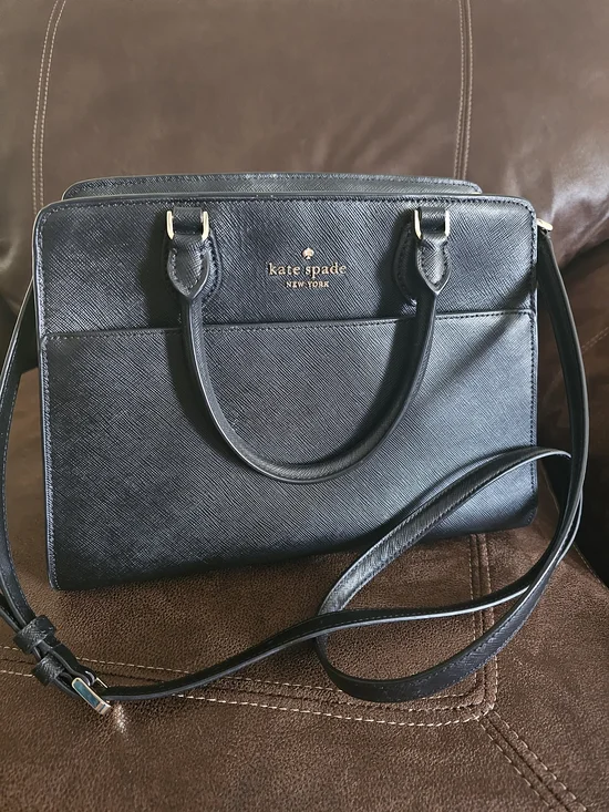 kate spade Black Saffiano Leather Crossbody Satchel & Wallet