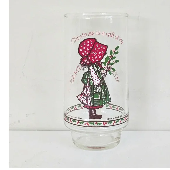 VTG Holly Hobbie‎ Coca Cola Christmas Glass American Greetings Limited Edition